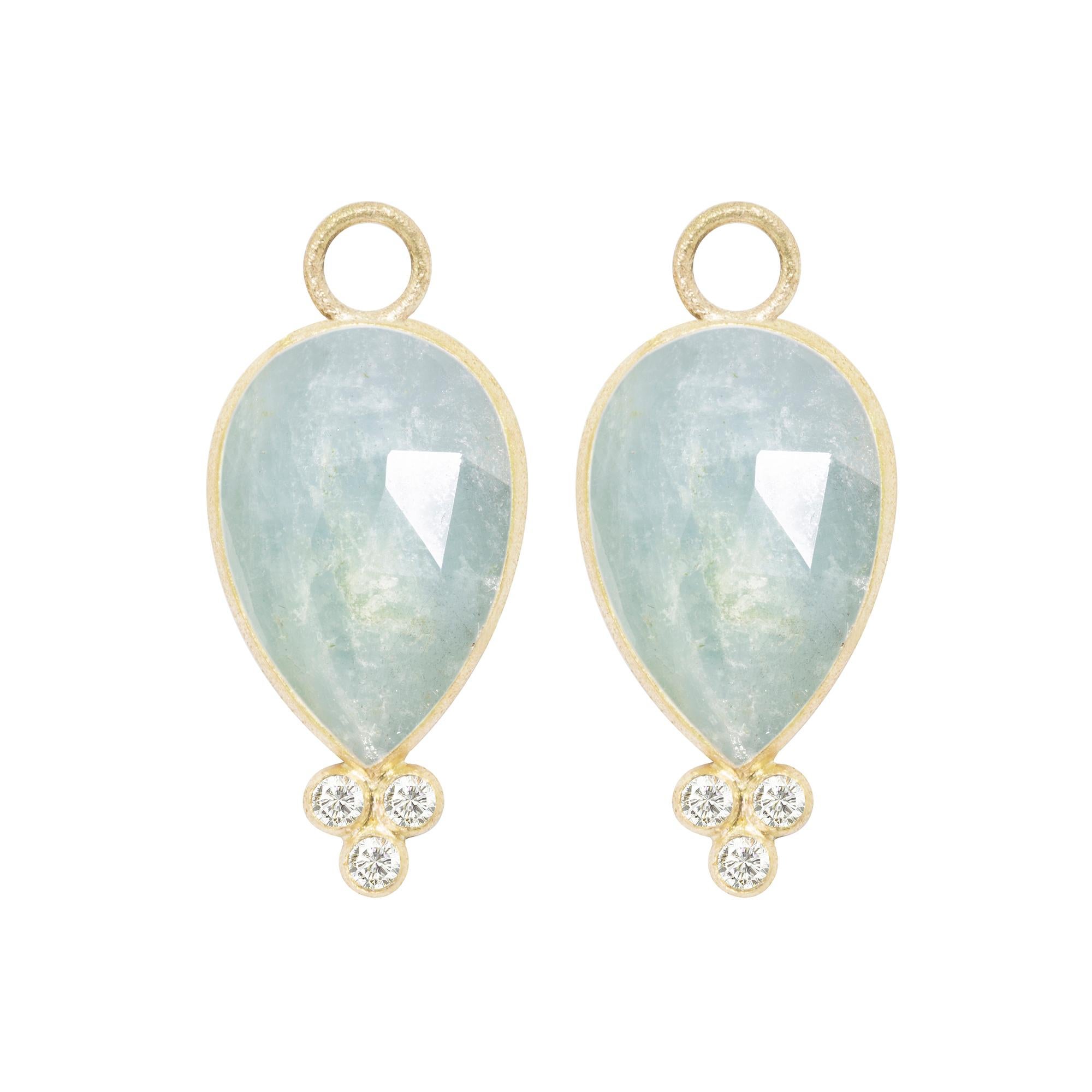 Contemporary Mia Small Aquamarine Gold 18k Earring Charms For Sale