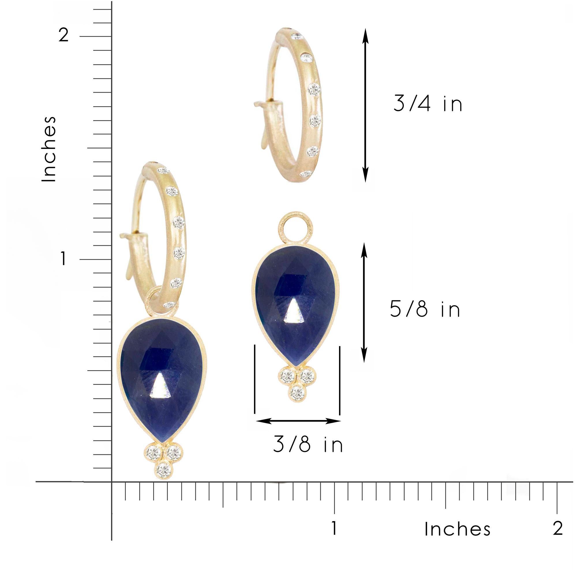 Contemporary Mia Small Blue Sapphire 18 Karat Gold Earrings For Sale