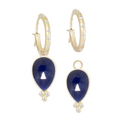 Mia Petites boucles d'oreilles en or 18 carats et saphirs bleus