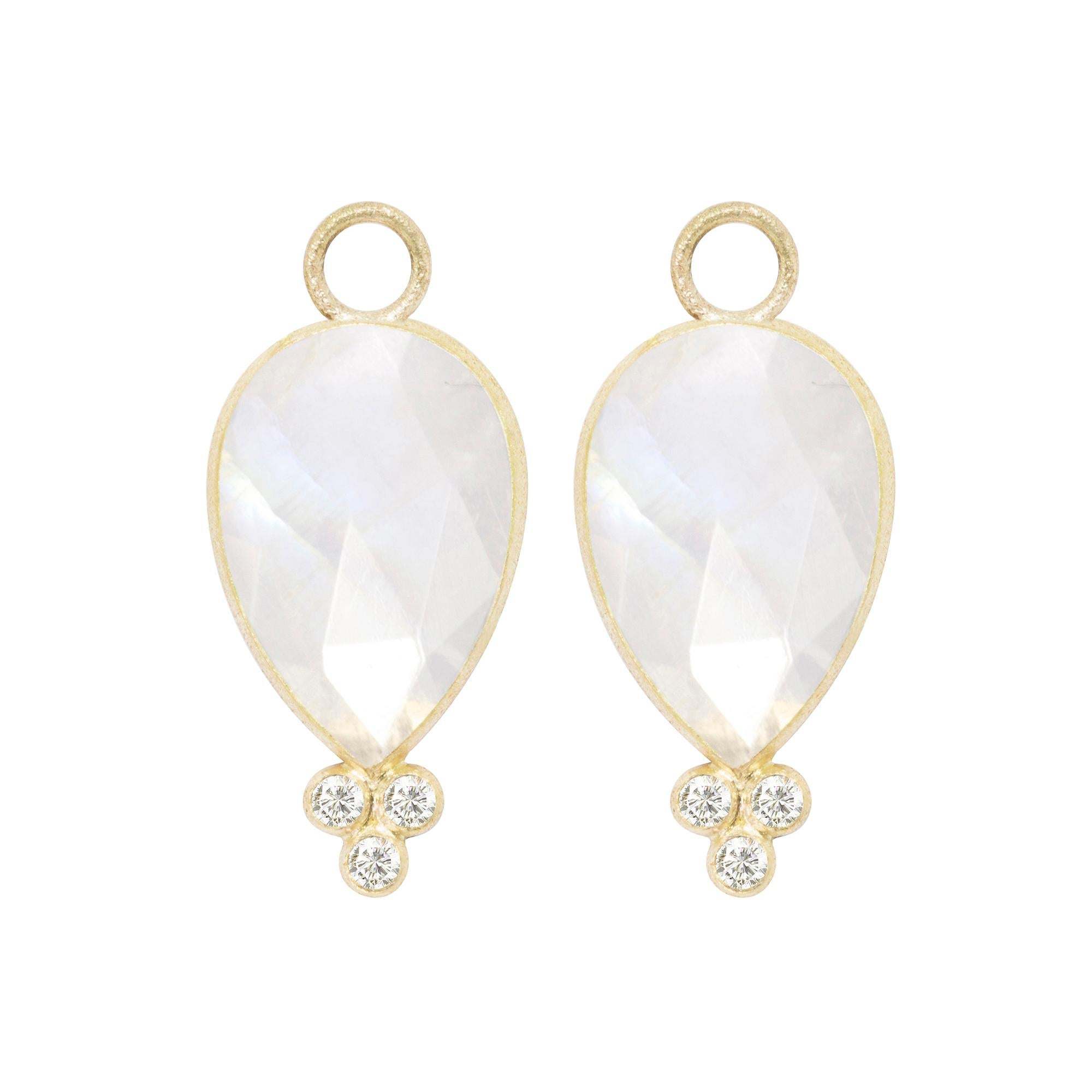 Contemporary Lilly Opal & Mia Small Moonstone 18 Karat Gold Earrings For Sale