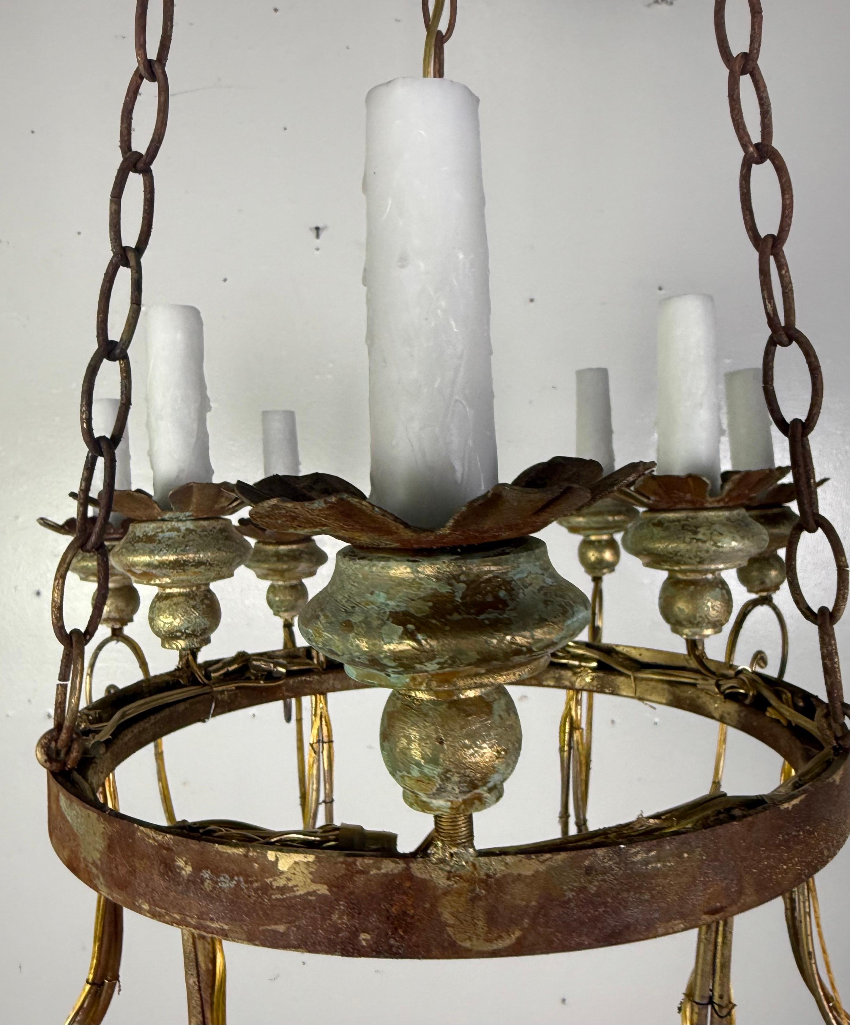 Miamar Home Lustre à quinze lumières en fer doré de style italien en vente 1