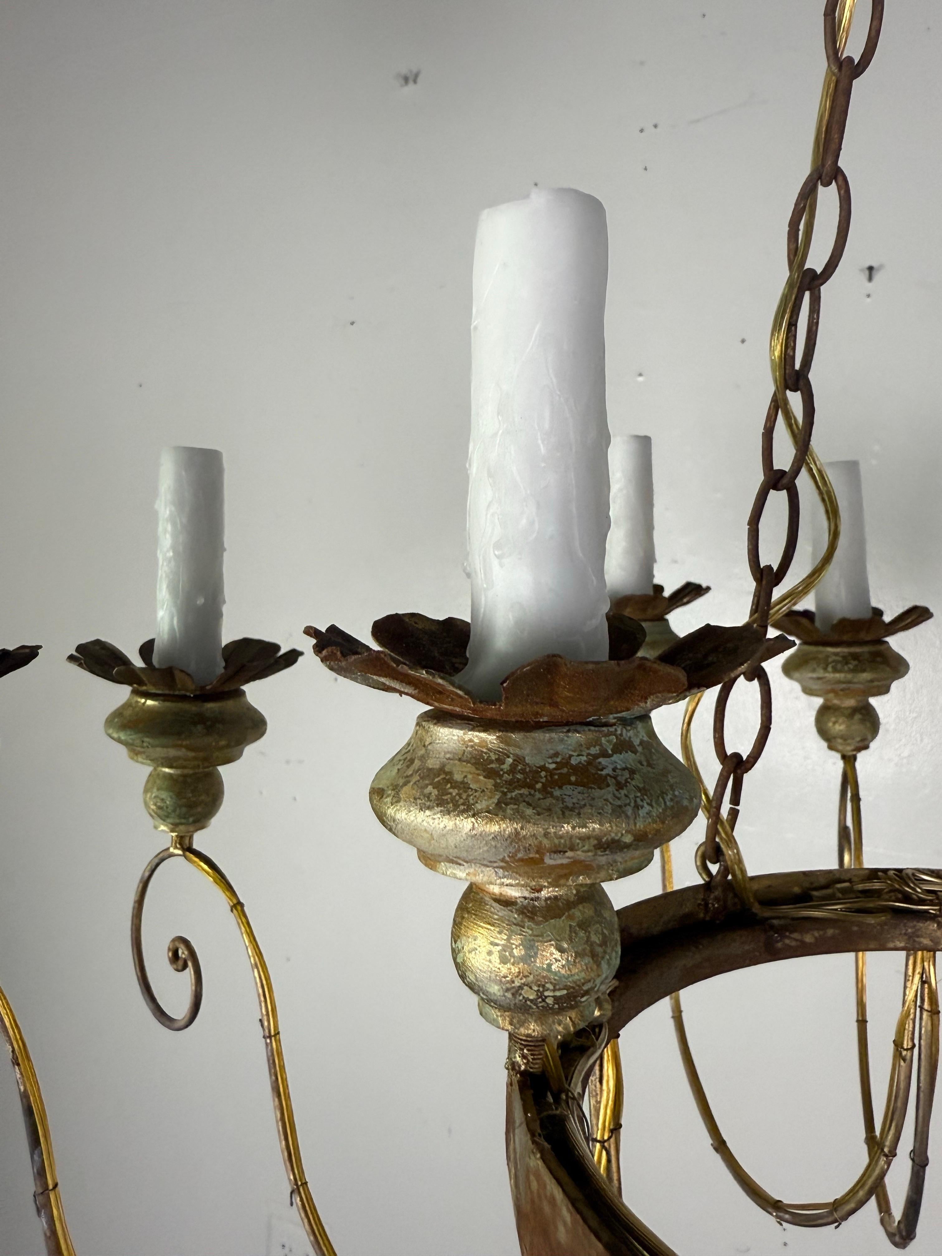 Miamar Home Lustre à quinze lumières en fer doré de style italien en vente 2