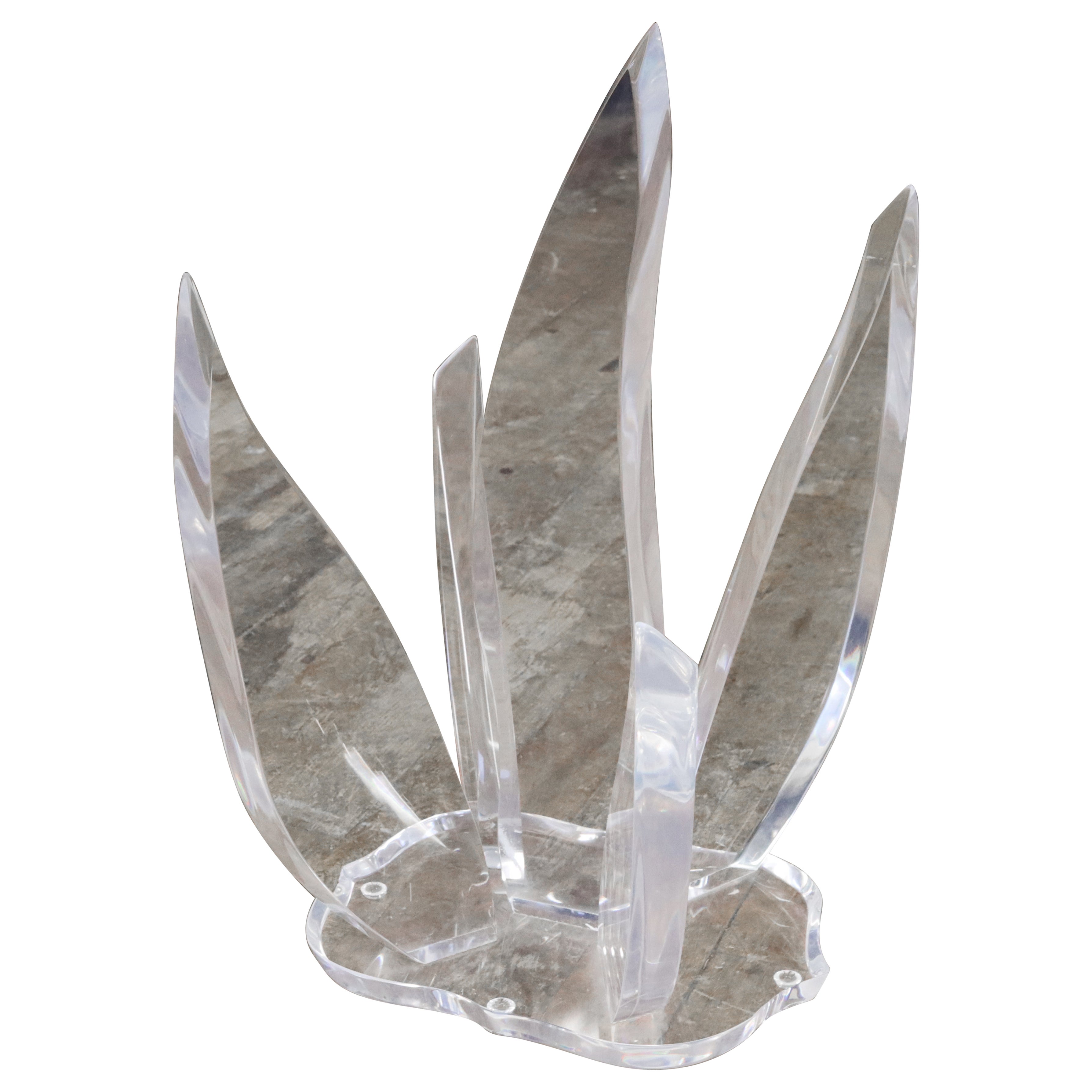 Escultura de sobremesa Miami Acrylics Lucite Flame Descripción