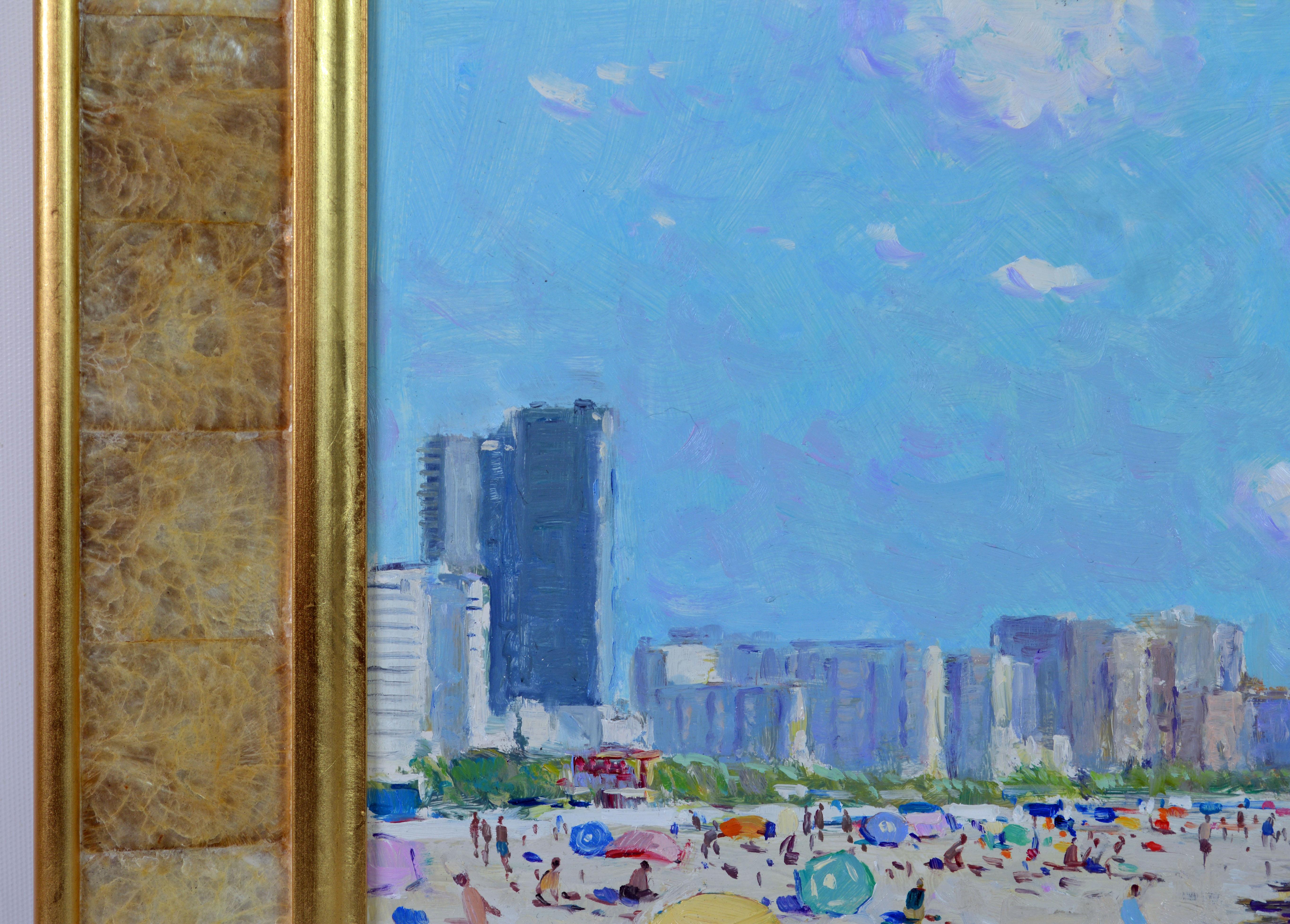 'Miami Beach, Florida' by Niek van der Plas, Well Listed Dutch Impressionist In Good Condition In Ft. Lauderdale, FL