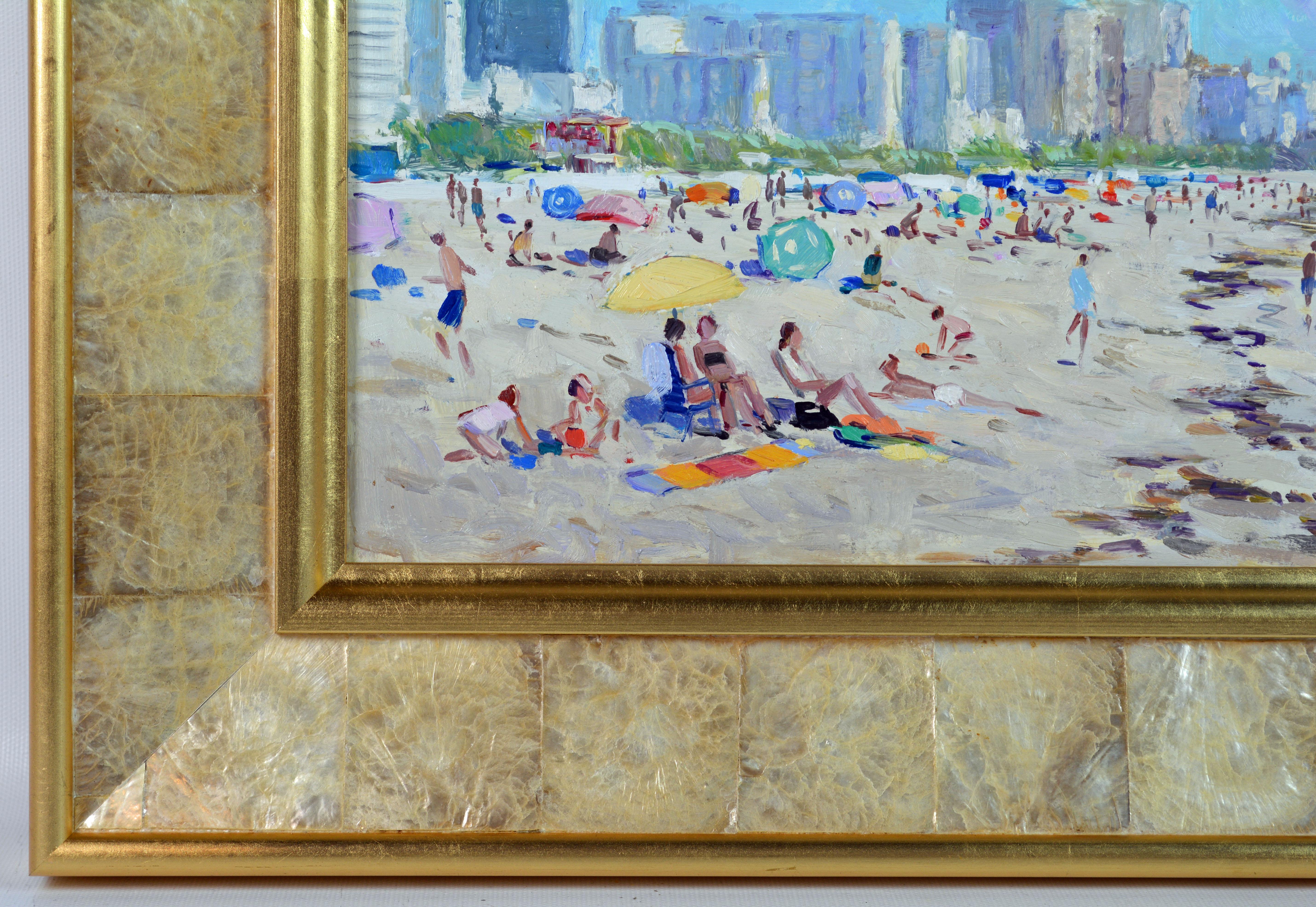 Contemporary 'Miami Beach, Florida' by Niek van der Plas, Well Listed Dutch Impressionist