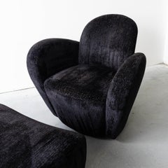 Miami Chair W/ Ottoman by Michael Wolk for Preview, Signed