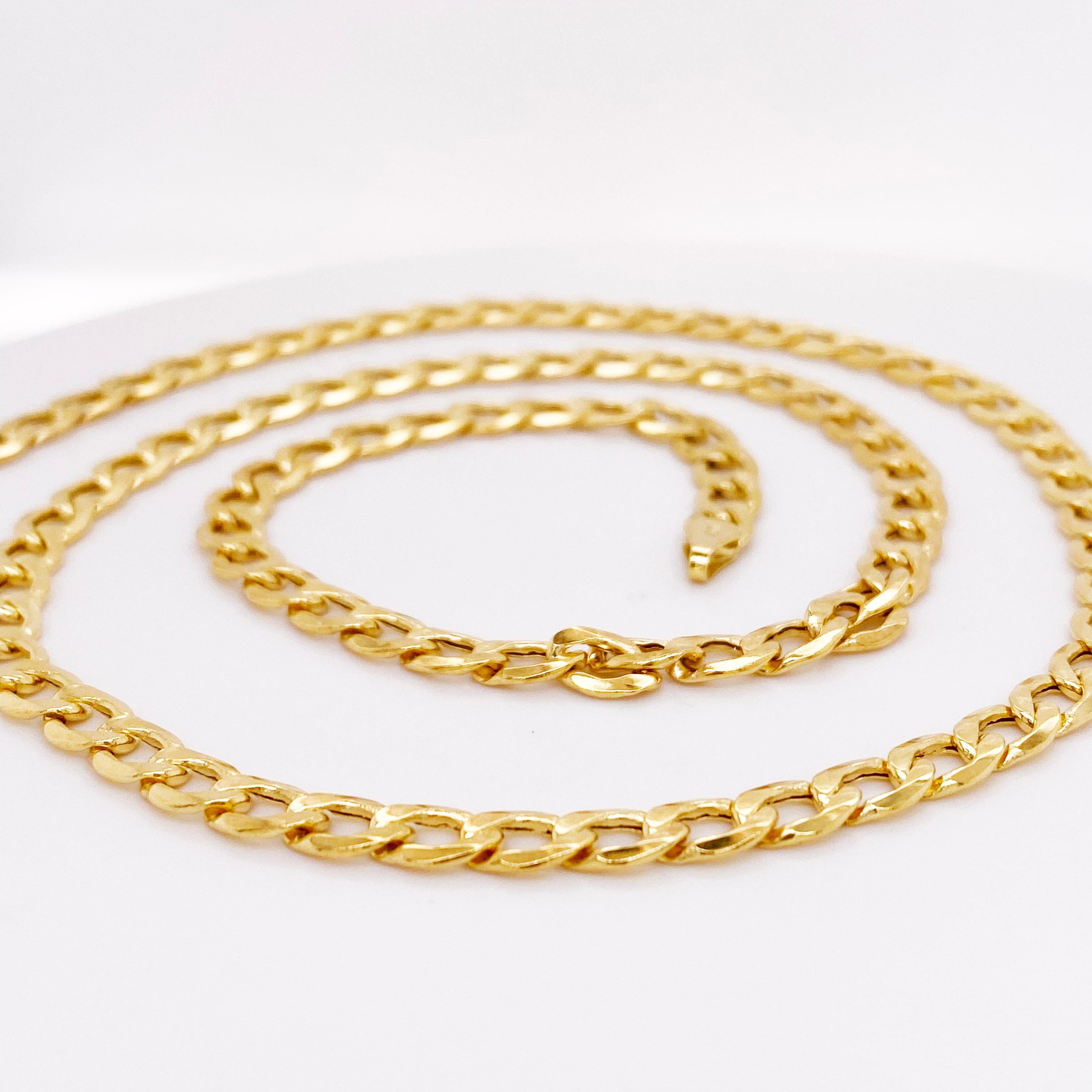 Contemporain Chaîne cubaine Miami Chain Chain 14K Collier chaîne à maillons larges en or jaune en vente
