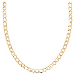 Miami Cuban Chain 14K Gelbgold Kette Halskette Breite Glieder Curb Kette