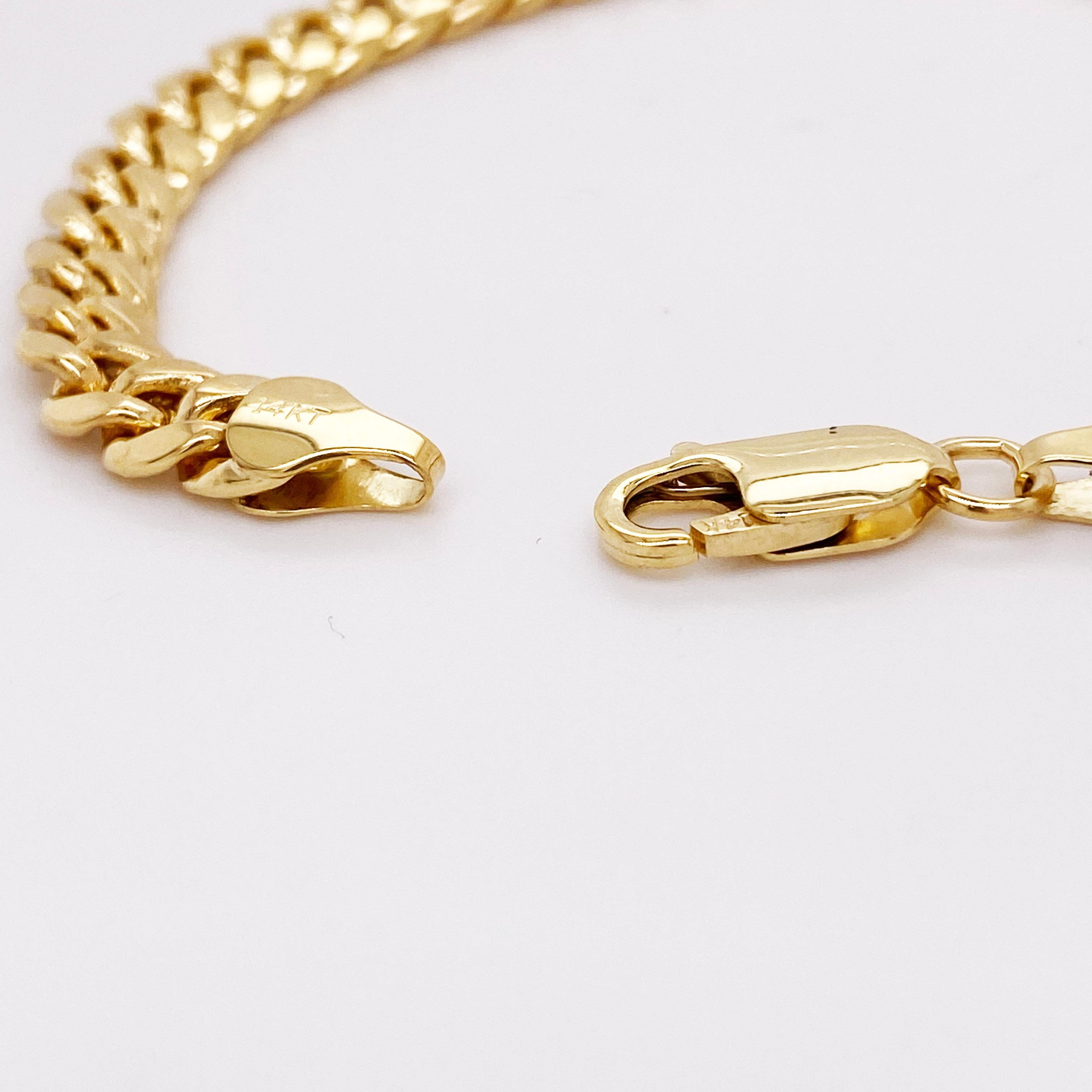 Contemporain Bracelet à maillons larges cubains Miami en or jaune 14 carats en vente