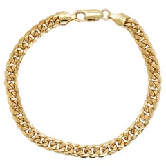 Miami Cuban Chain Bracelet, 14K Yellow Gold, Wide Chain Link Bracelet