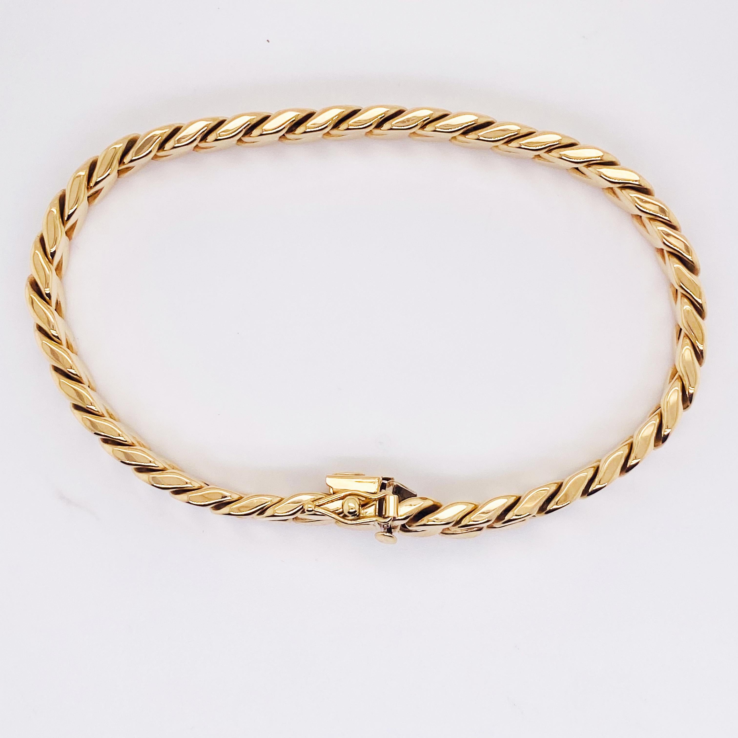 Bracelet à chaîne cubaine Miami en or jaune 14 carats avec chaîne semi-massif pour homme lourd Neuf - En vente à Austin, TX