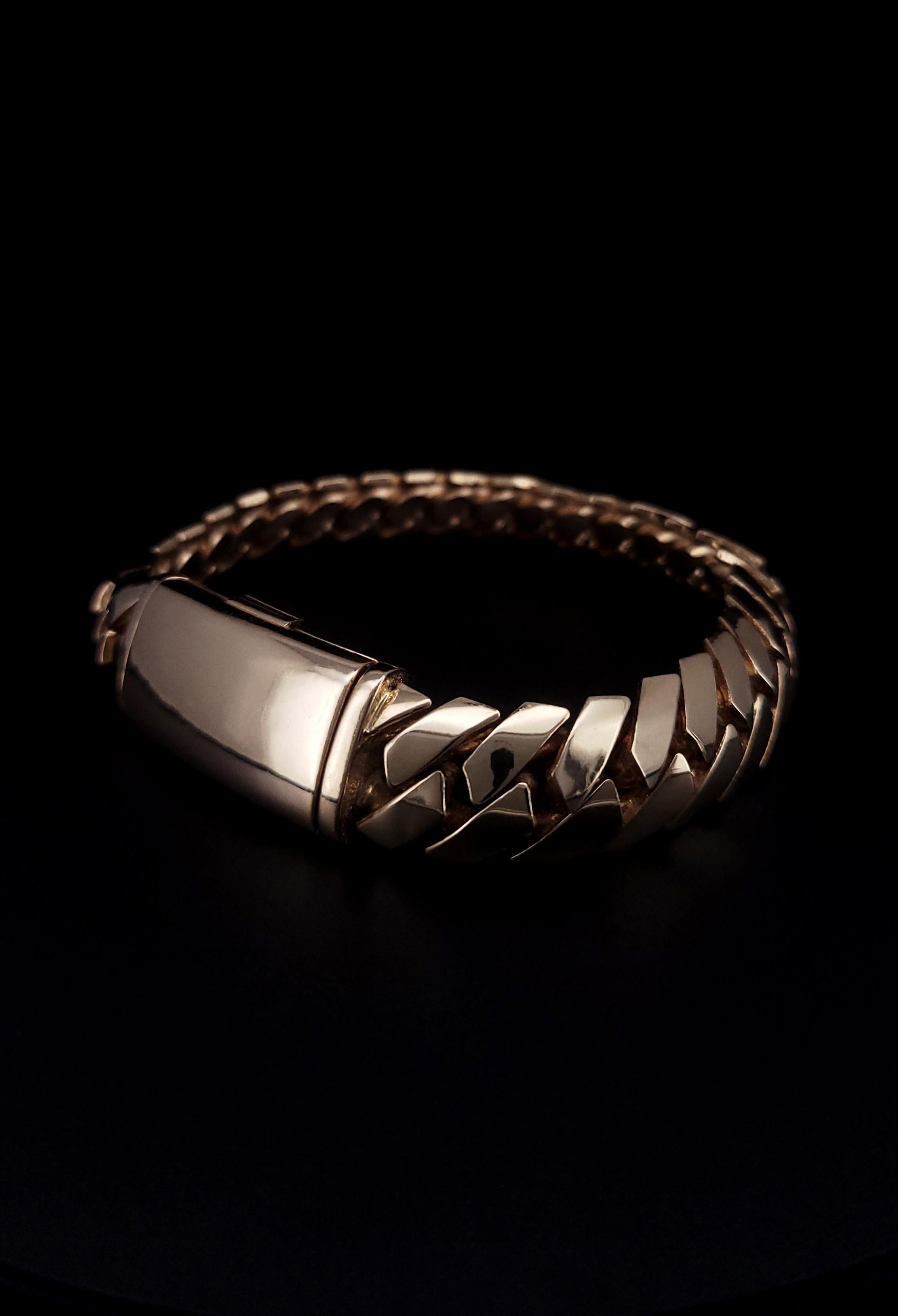 Bracelet cubain Miami en or jaune 14 carats en vente 1