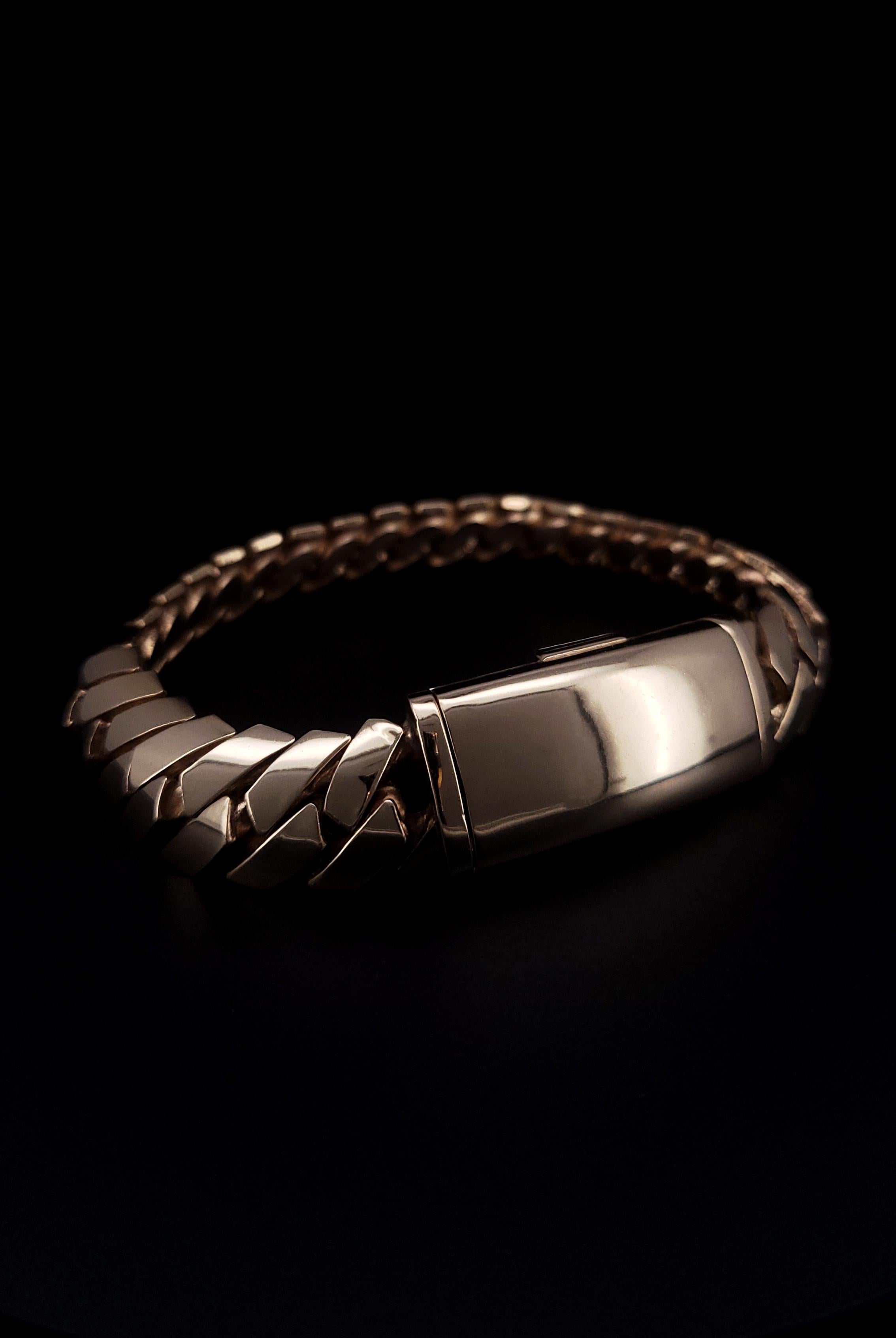 Bracelet cubain Miami en or jaune 14 carats en vente 2