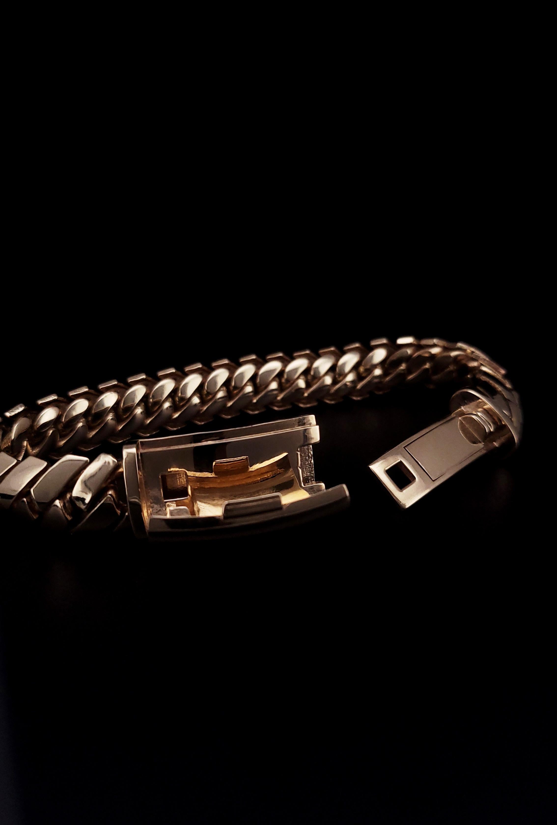 Bracelet cubain Miami en or jaune 14 carats en vente 4
