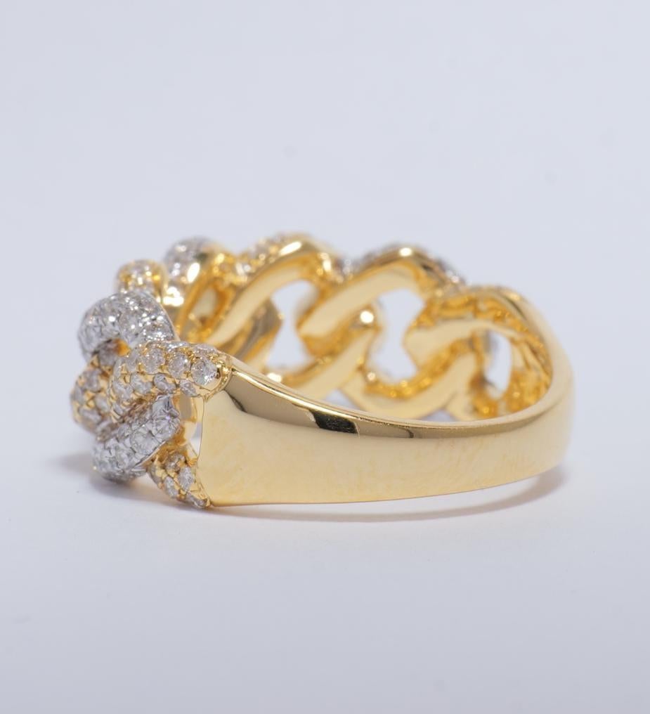 Anello a fascia con diamante cubano di Miami in oro massiccio 14K (certificato) in vendita 2