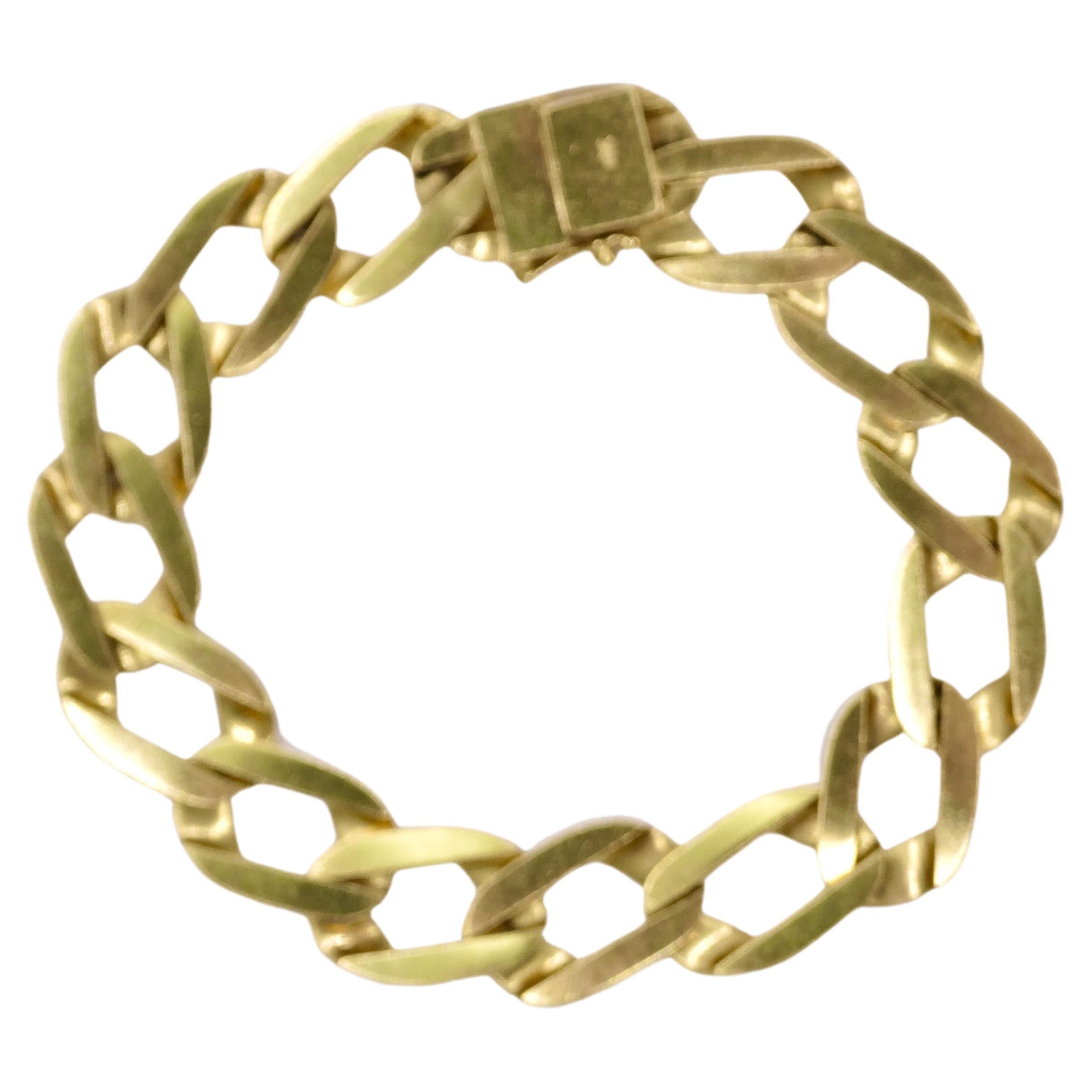 Bracelet à maillons cubains Miami en or jaune massif 14 carats Bon état - En vente à Scottsdale, AZ