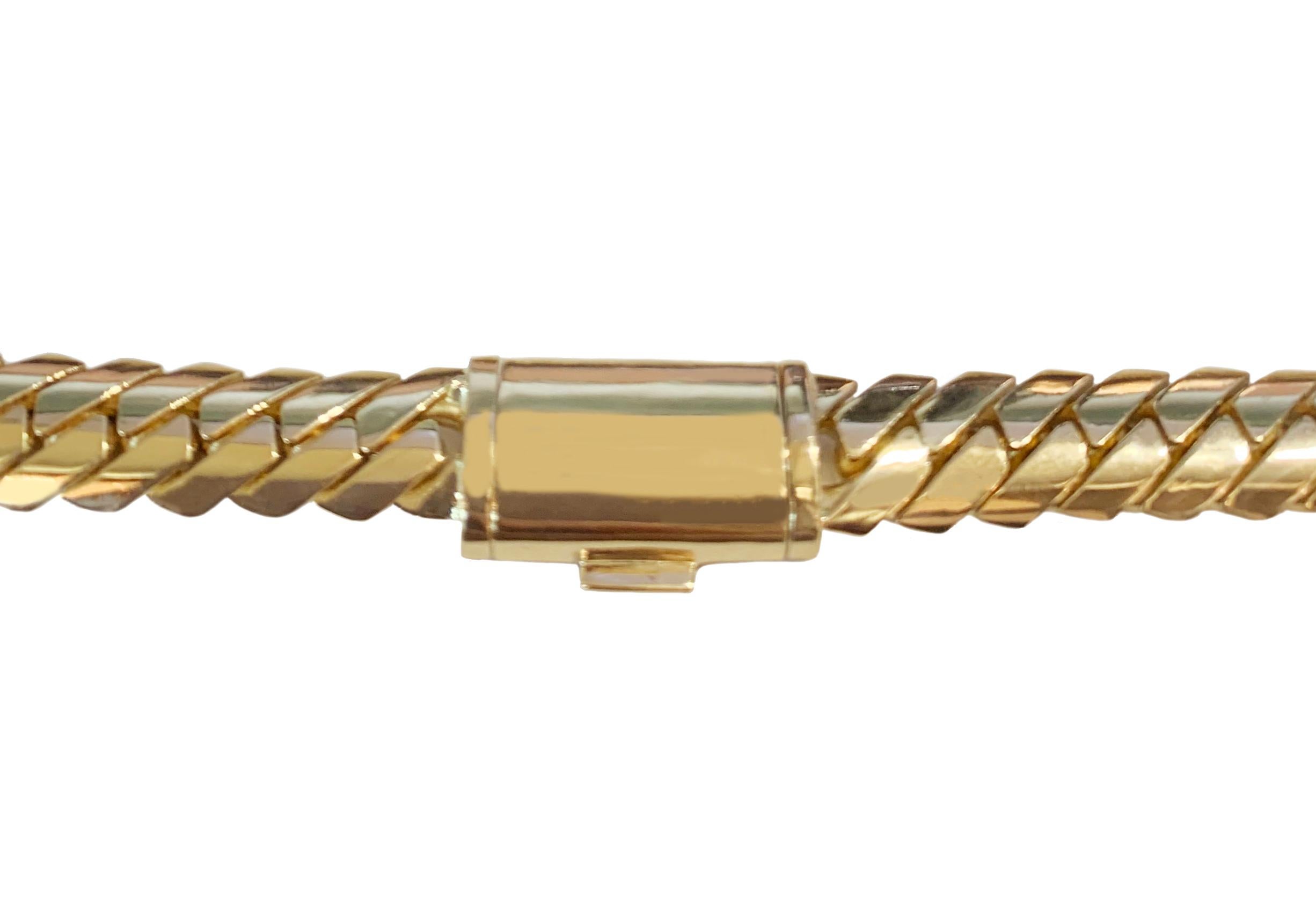 Miami Cuban Link Chain in Yellow Gold In New Condition For Sale In New York, NY