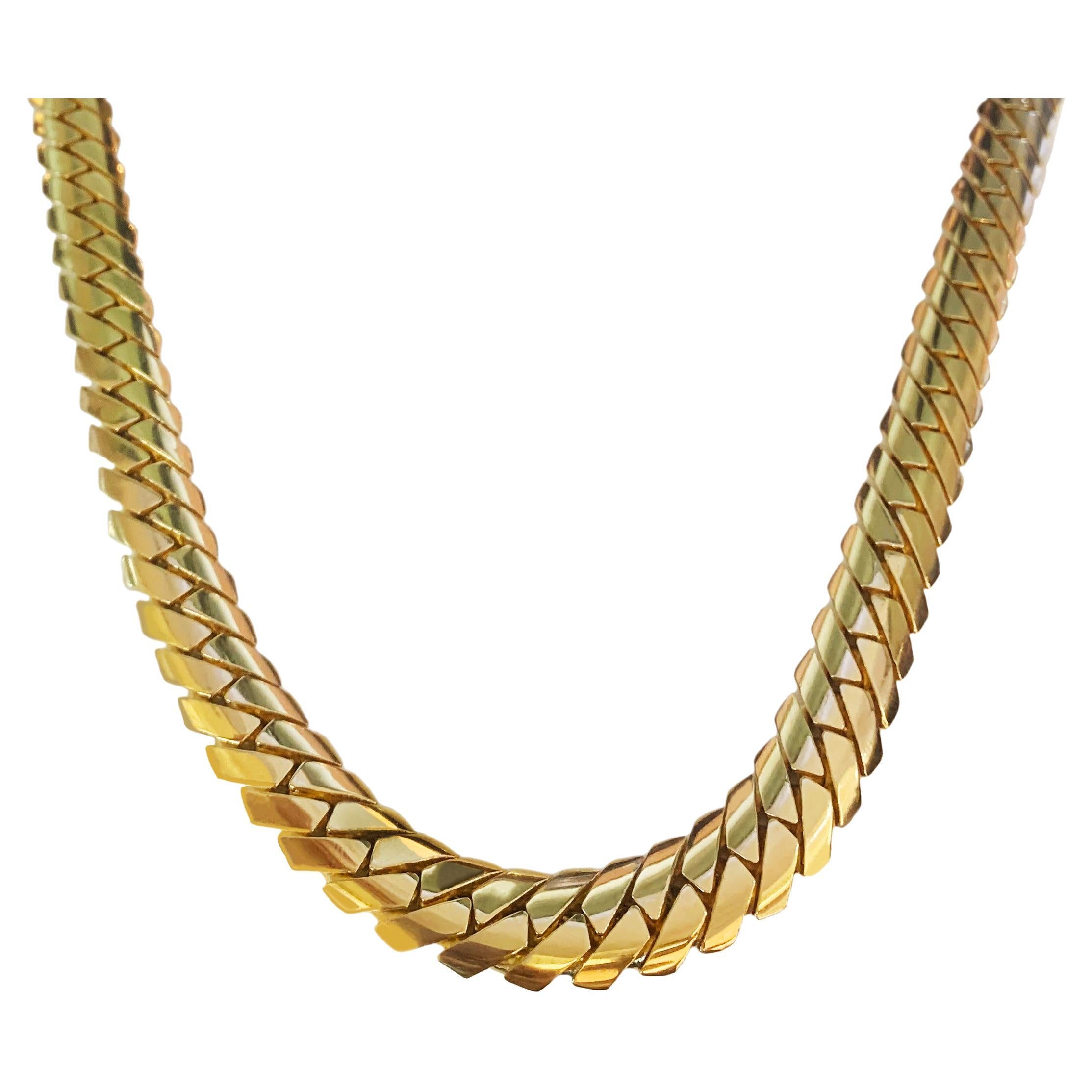 Miami Cuban Link Chain in Yellow Gold For Sale