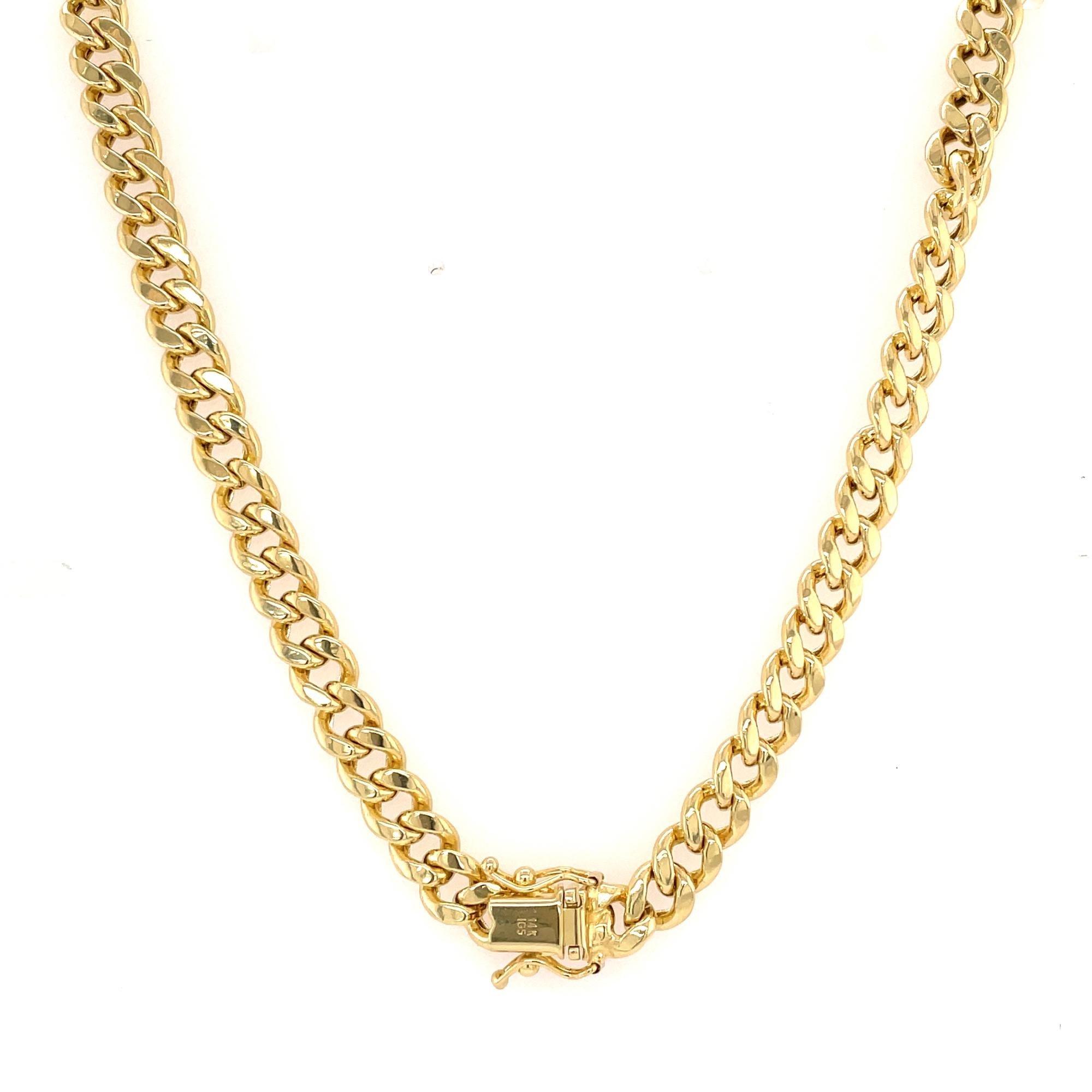 14k hollow cuban link chain