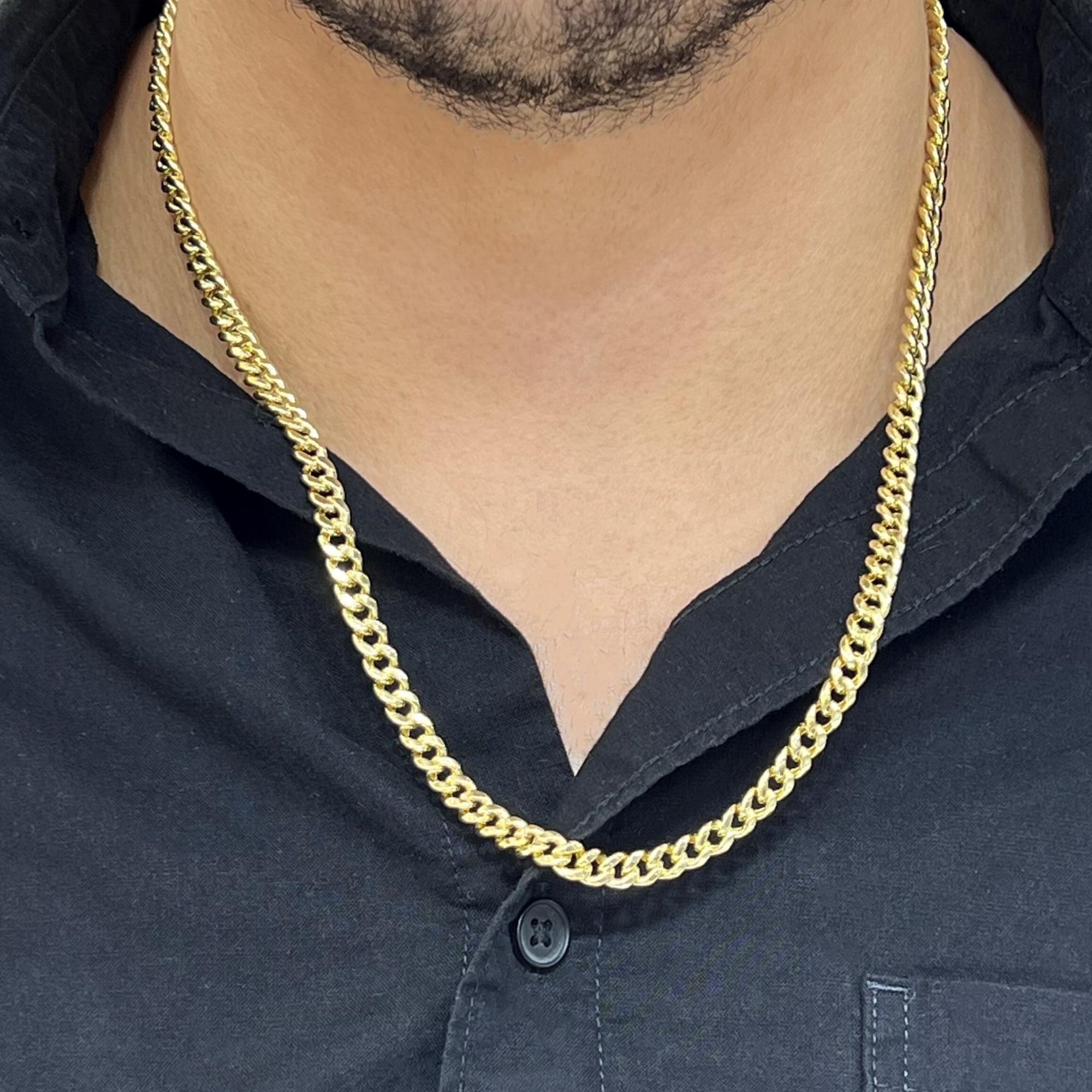 14k gold hollow cuban link chain