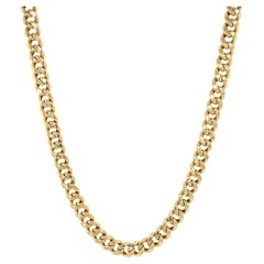 Miami Cuban Link Hollow Chain Necklace 14K Yellow Gold