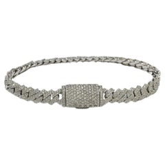 Miami Diamond Cuban Women Bracelet in 10k white gold