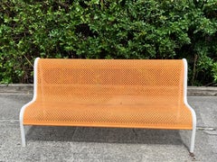 Miami Modern Wrought Iron Sculptural Long Bench