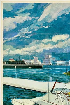 MIAMI - NATIONAL AIRLINES Original Vintage Airline Travel Tourism Poster 1960s