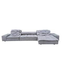 "Miami" Sectional Sofa by Paola Navone for Baxter Upholstered in Gray Leather