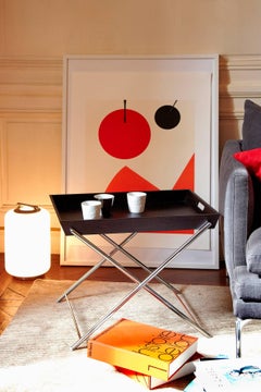 Miami Side Table by Marco Zanuso Jr with Wenge Stained Oak Veneer and Chrome