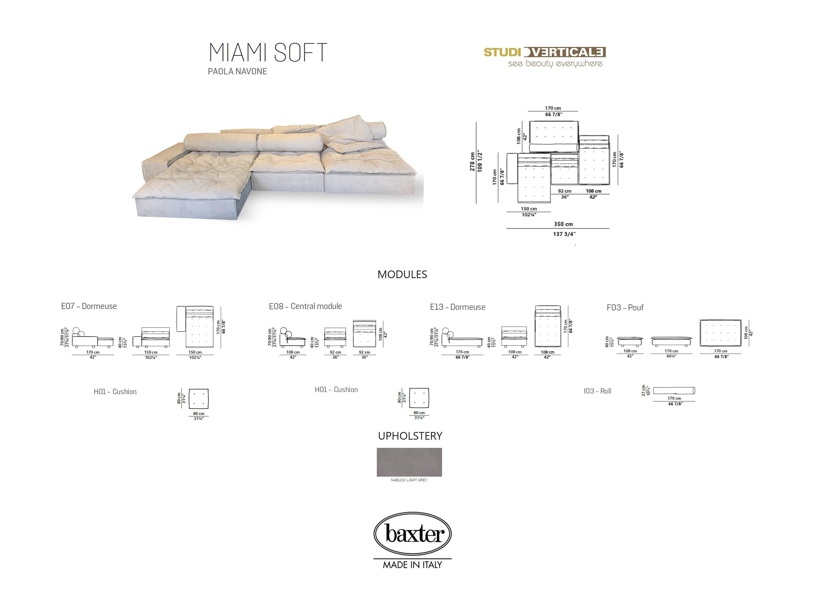 Contemporary Miami Soft Sectional Sofa by Paola Navone for Baxter