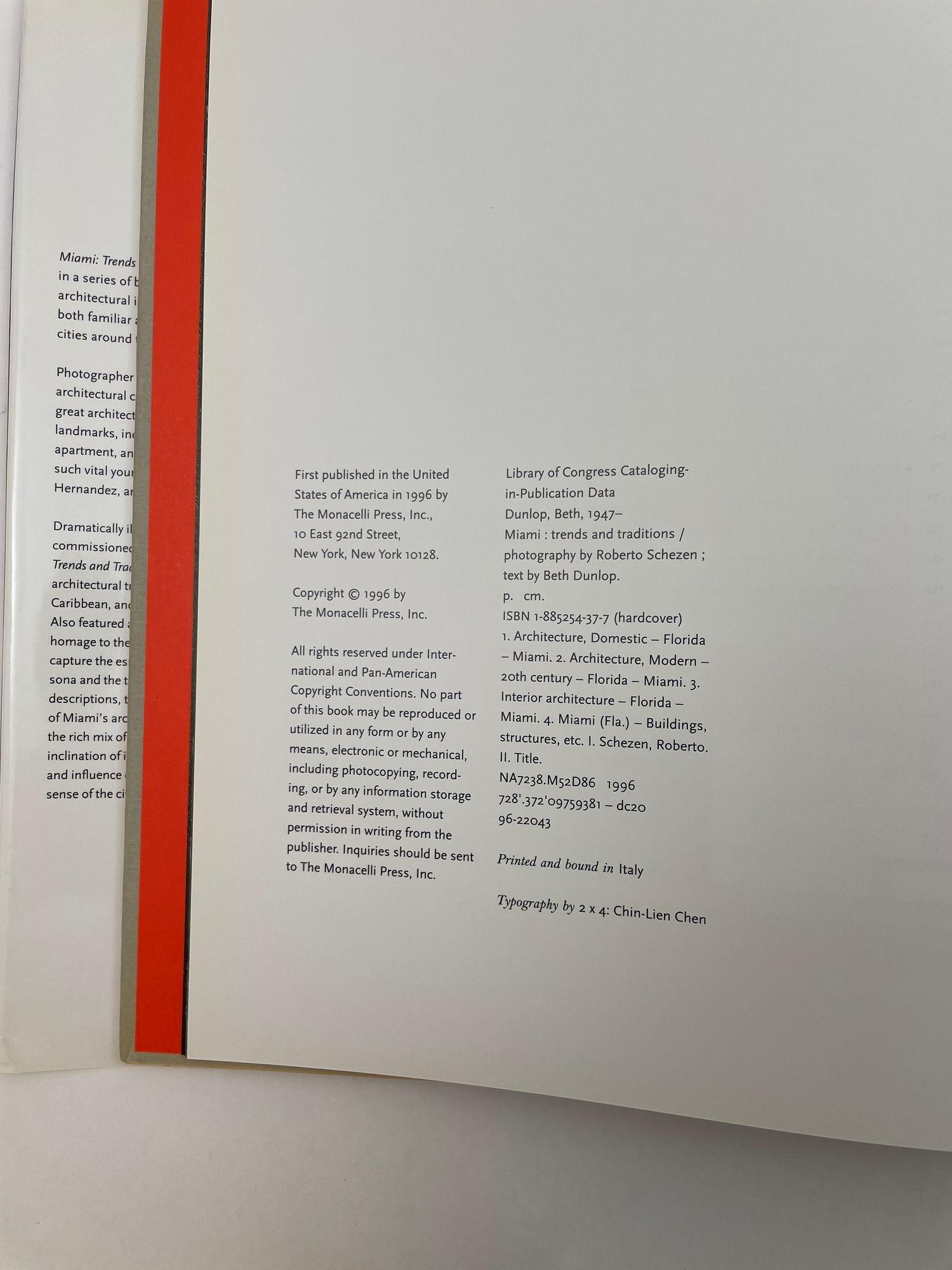 Carta Miami: Trends and Traditions Libro con copertina rigida di Beth Dunlop e Roberto Schezen in vendita