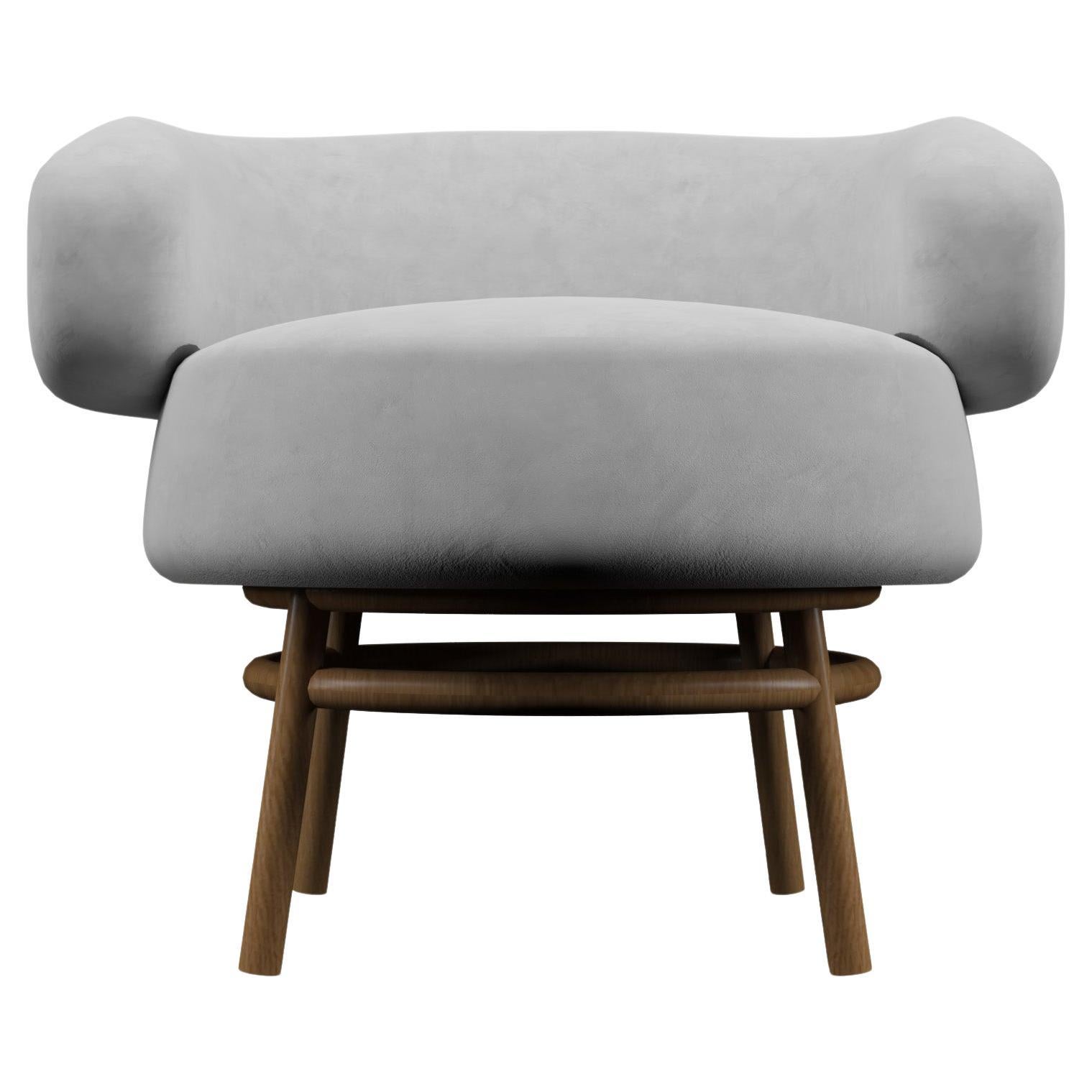 MIAMI Velvet Chair in Grey by Alexandre Ligios, REP by Tuleste Factory For Sale