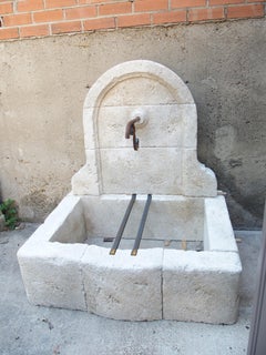 Mians, Small Arched Limestone Wall Fountain from Provence, France