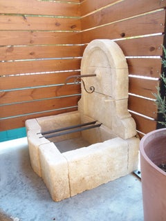 Mians, Small Arched Limestone Wall Fountain from Provence, France