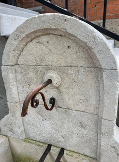 Mians, Small Arched Limestone Wall Fountain from Provence, France