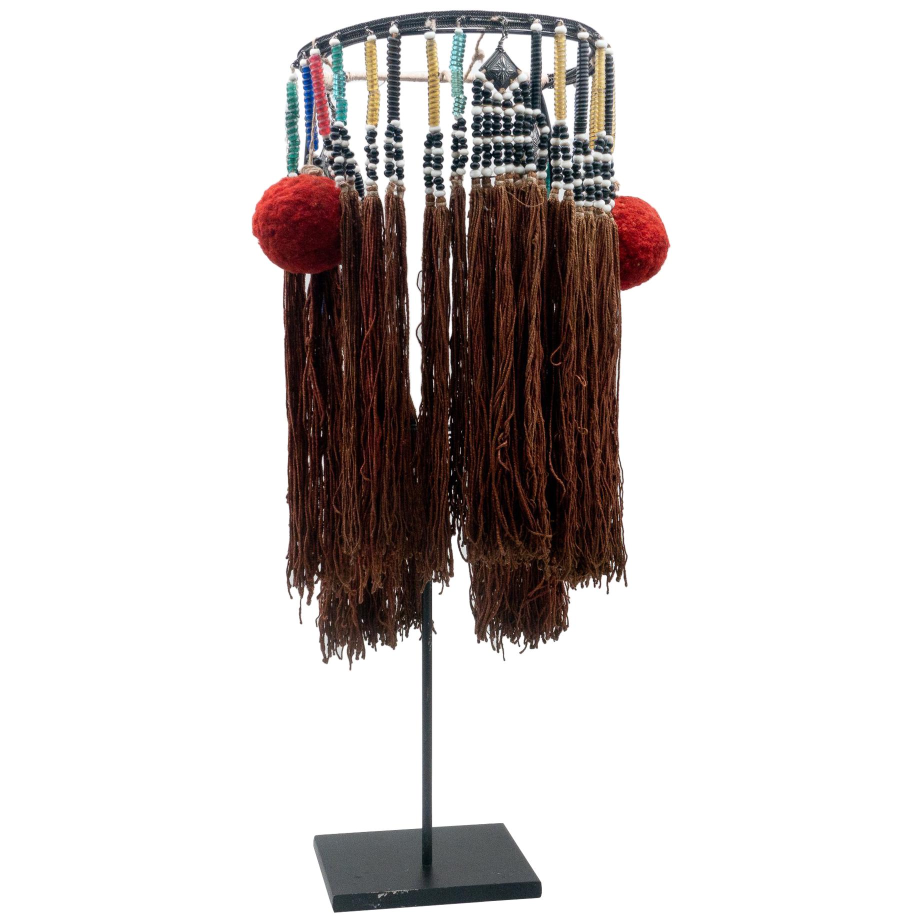 Miao Minority Tribe Headdress, Pom-Poms 
Tassels