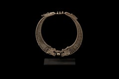 Miao Minority Tribe Necklace of Interlocking Chains Terminating in Dragons