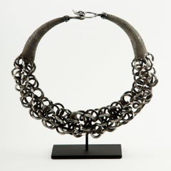 Miao Minority Tribe Silver Necklace with Knotted Chain Rings
