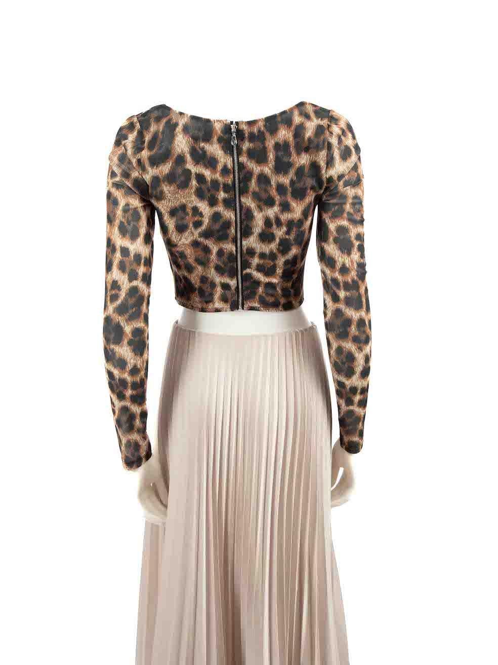 Miaou Brown Leopard Print Fitted Maude Corset Top Size M In New Condition For Sale In London, GB