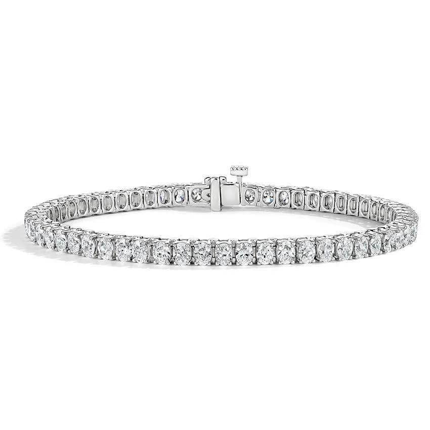 Tennisarmband aus 18 Karat Weißgold mit strahlendem Diamanten im Ovalschliff (Moderne) im Angebot