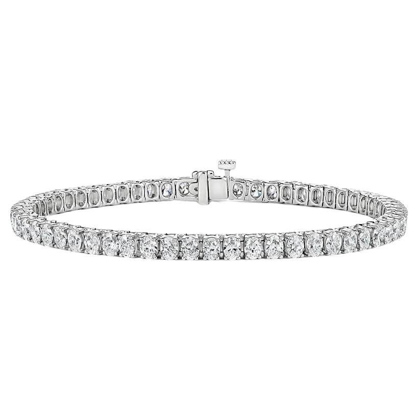 Bracciale Tennis Radiance con diamanti taglio ovale in oro bianco 18 carati