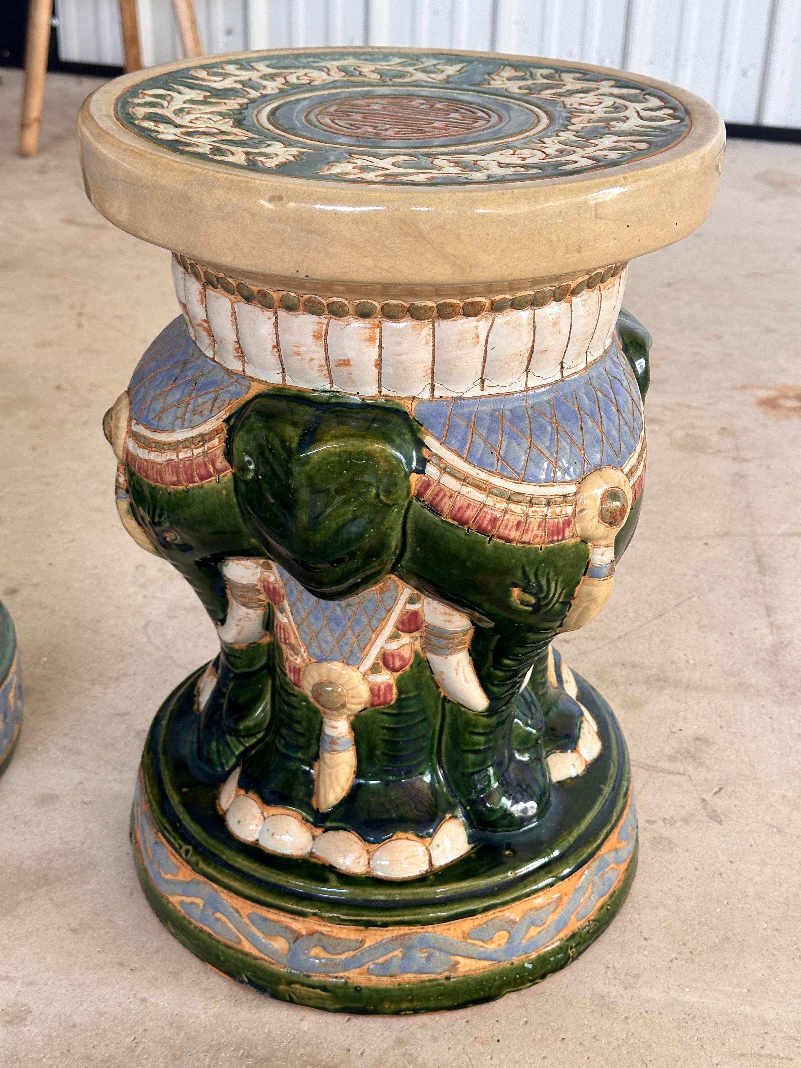 Juego de Patio de Jardín Elefante de Regencia de Mic-Siglo XX chinoiserie en venta 3