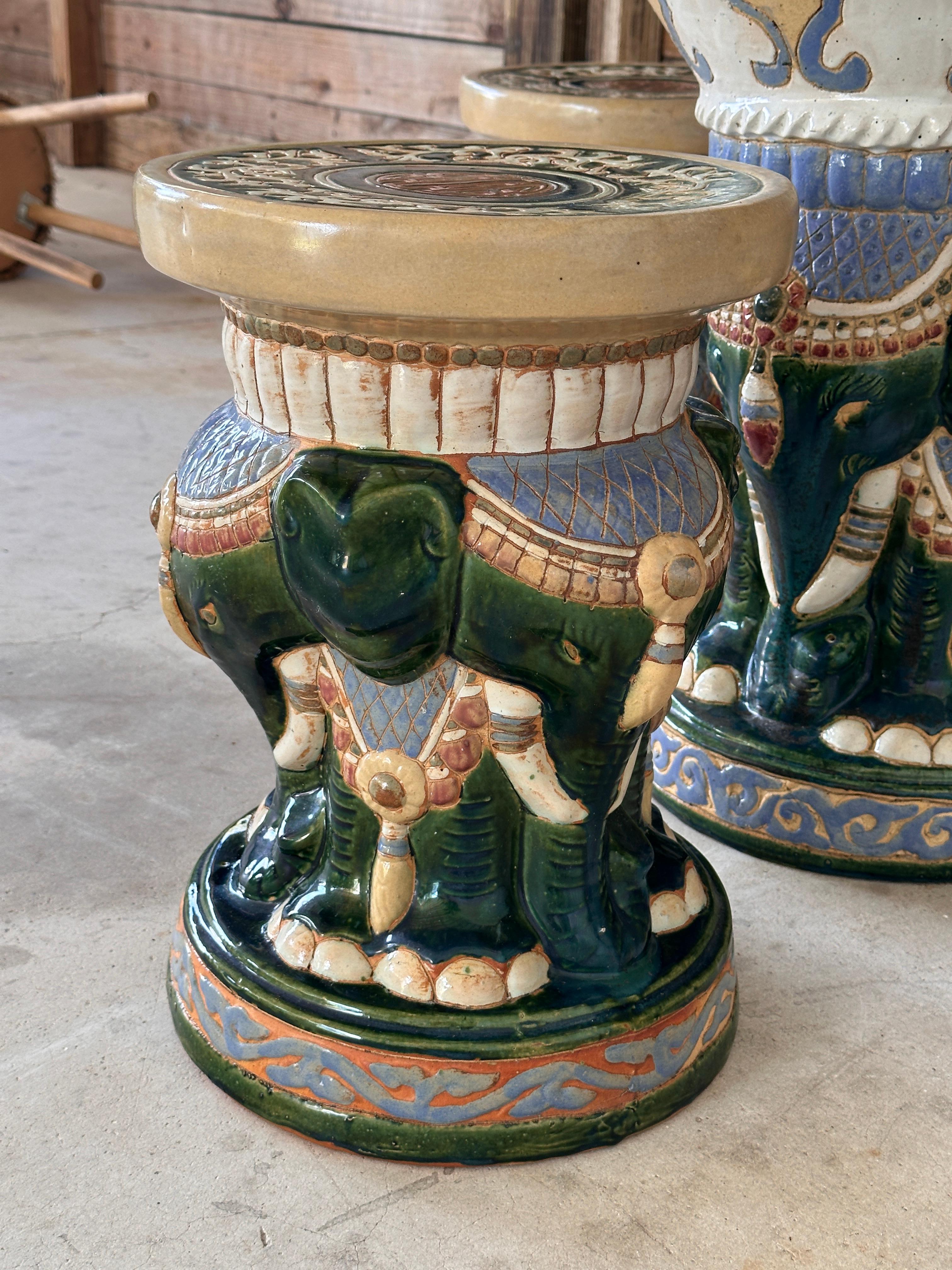 Juego de Patio de Jardín Elefante de Regencia de Mic-Siglo XX chinoiserie en venta 6