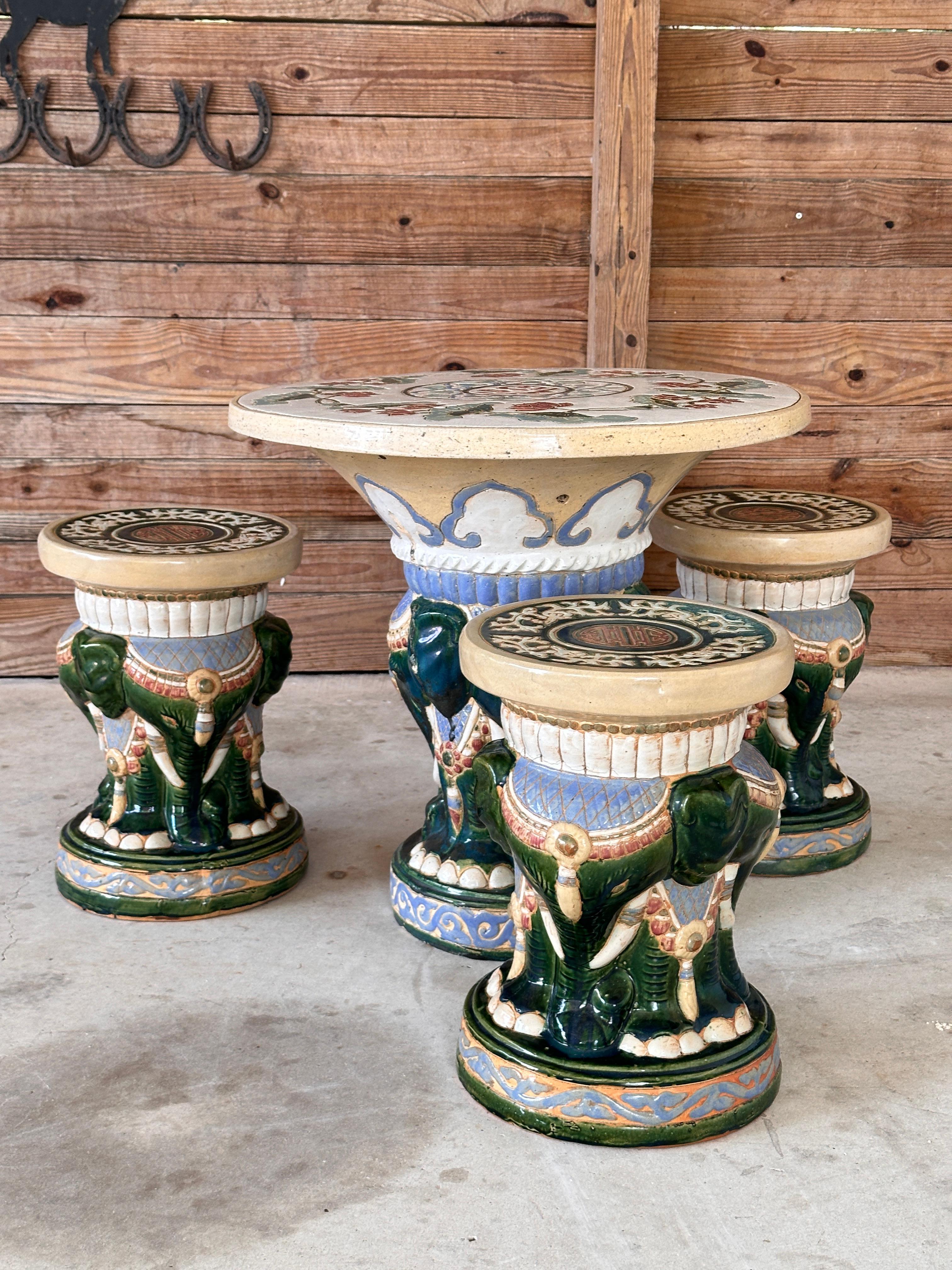 Juego de Patio de Jardín Elefante de Regencia de Mic-Siglo XX chinoiserie en Bueno estado para la venta en North Fort Myers, FL
