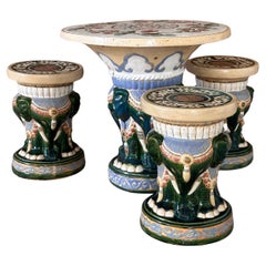 Mic-20th Century chinoiserie Regency Elephant Garden Patio Set