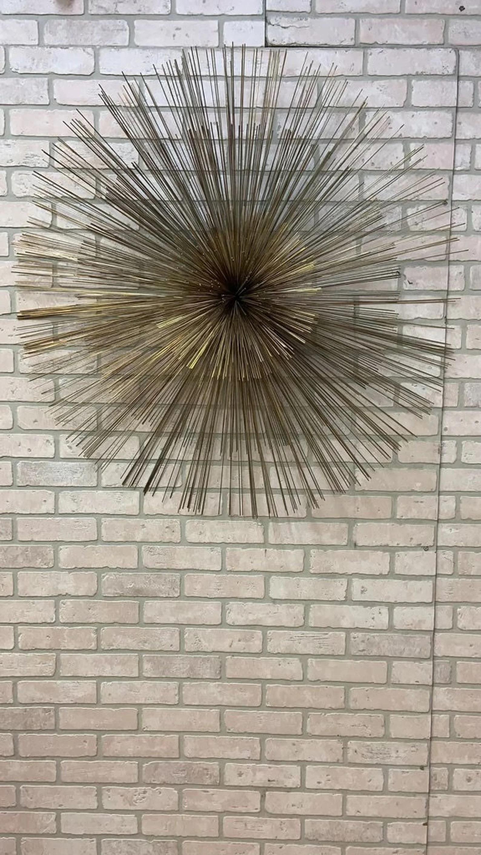 Mic Century Modern Curtis Jeré Nickel Sea Urchin/Pom-Pom Wall Sculpture For Sale 4