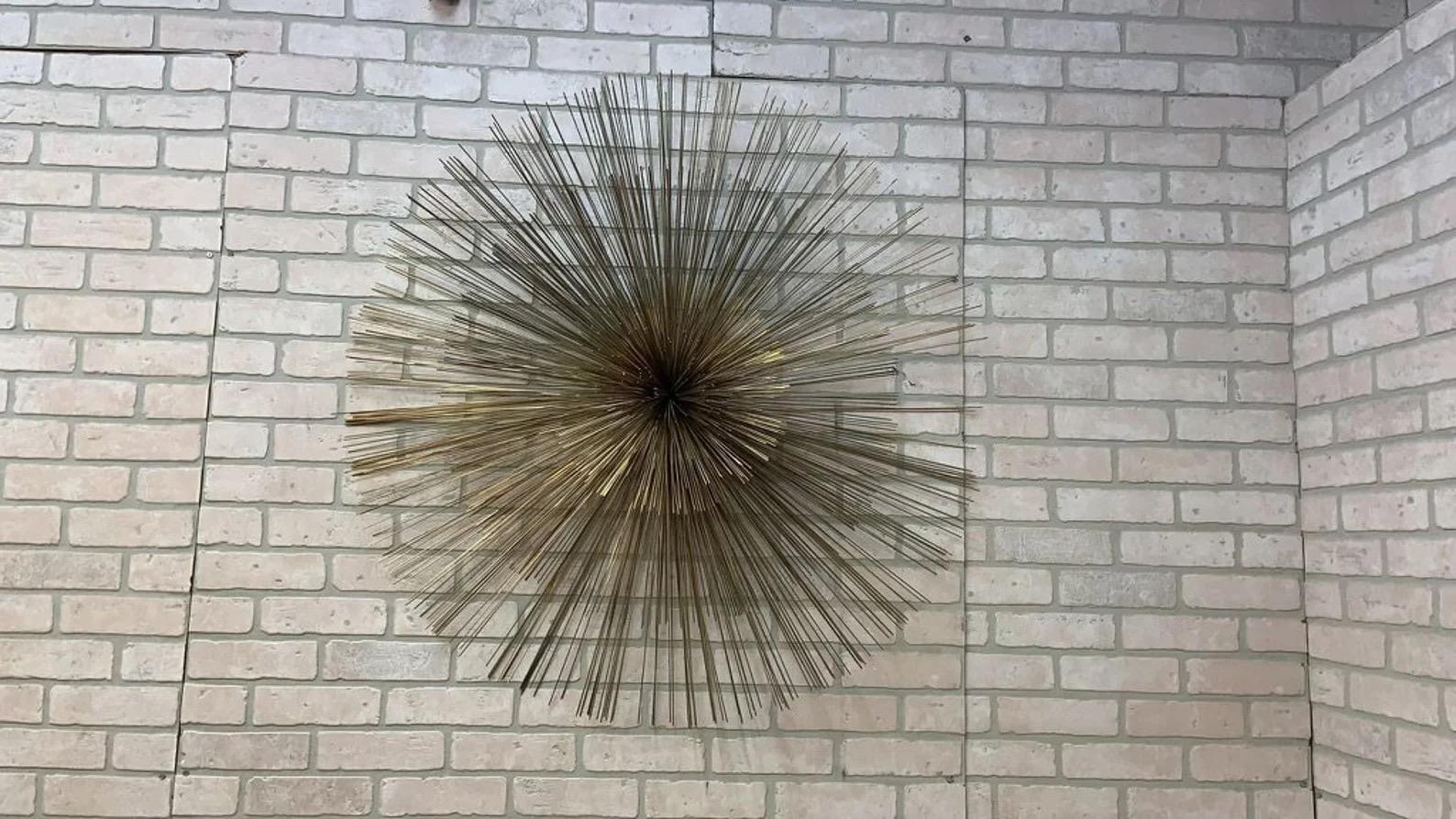 Mid-Century Modern Mic Century Modern Curtis Jeré Nickel Sea Urchin/Pom-Pom Wall Sculpture For Sale