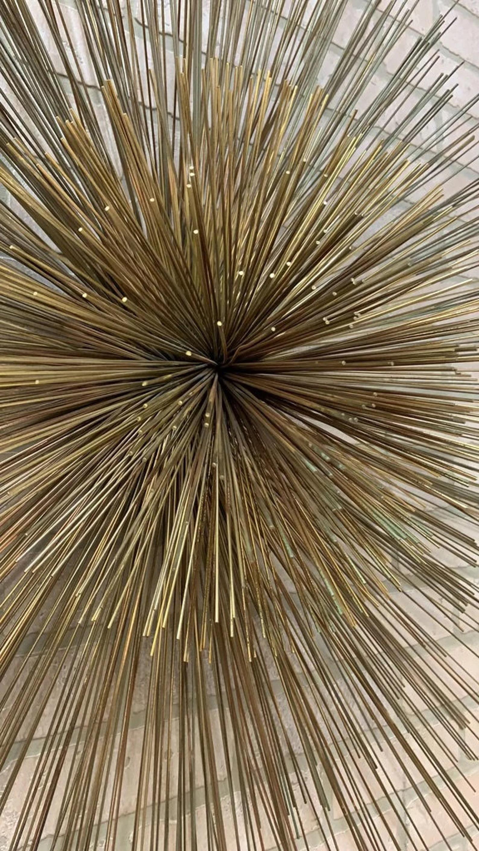Unknown Mic Century Modern Curtis Jeré Nickel Sea Urchin/Pom-Pom Wall Sculpture For Sale