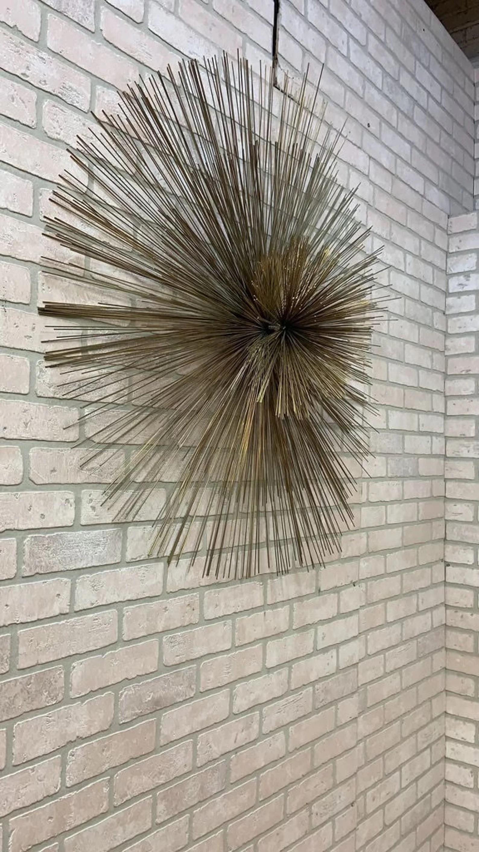 Mic Century Modern Curtis Jeré Nickel Sea Urchin/Pom-Pom Wall Sculpture In Good Condition For Sale In Chicago, IL